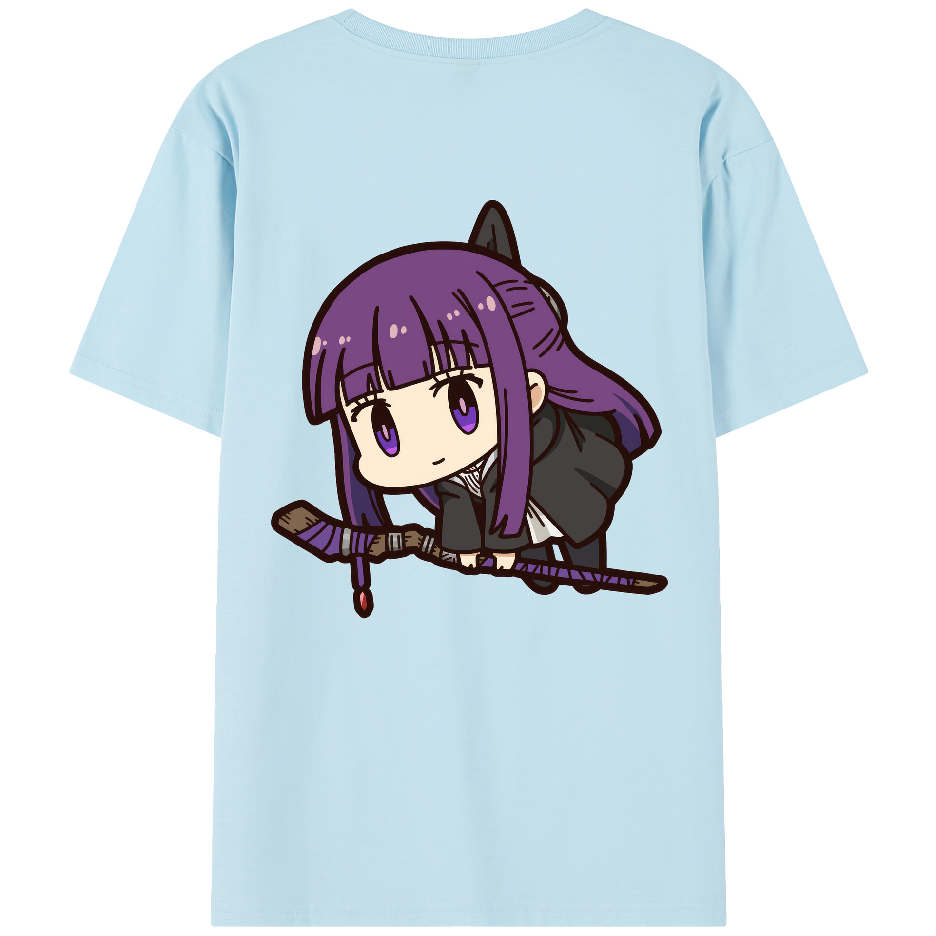 （画像用） 葬送のフリーレン Frieren 綿100％半袖Tシャツ（背面プリント）